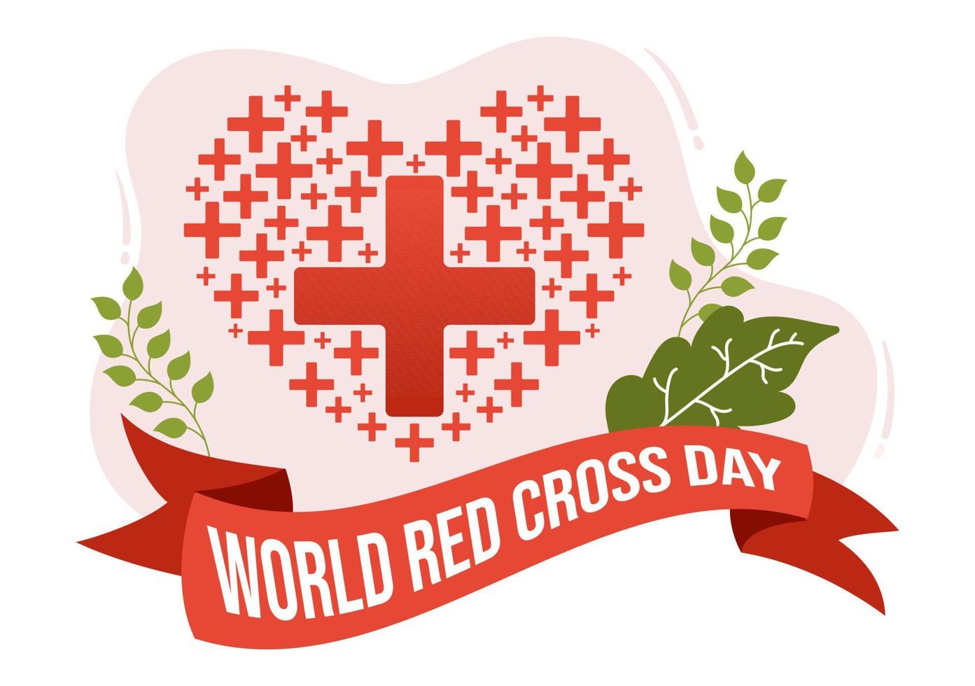 World Red Cross Day on May 8 Illustration to Medical Health and Providing Blood In Hand Drawn for Web Banner or Landing Page Templates vector