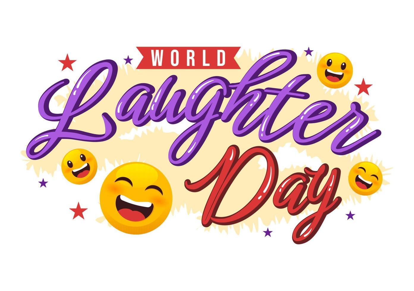 World Laughter Day Illustration with Smiley Facial Expression Cute for Web Banner or Landing Page in Flat Cartoon Hand Drawn Templates vector
