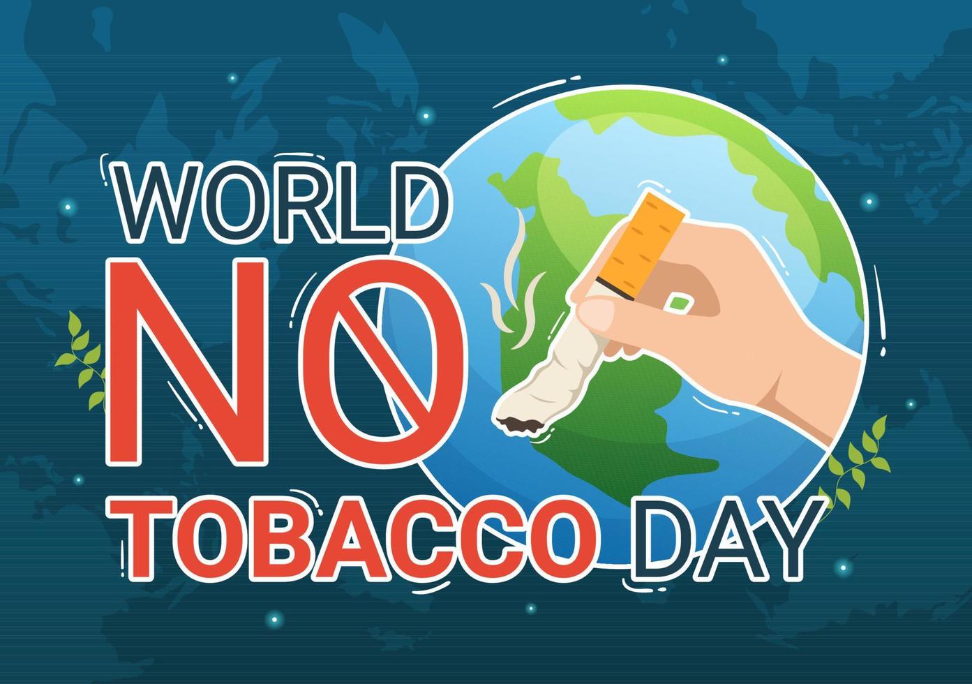 World No Tobacco Day Illustration of Stop Smoking, Cigarette Butt and Harm the Lungs in Flat Cartoon Hand Drawn for Landing Page Templates vector