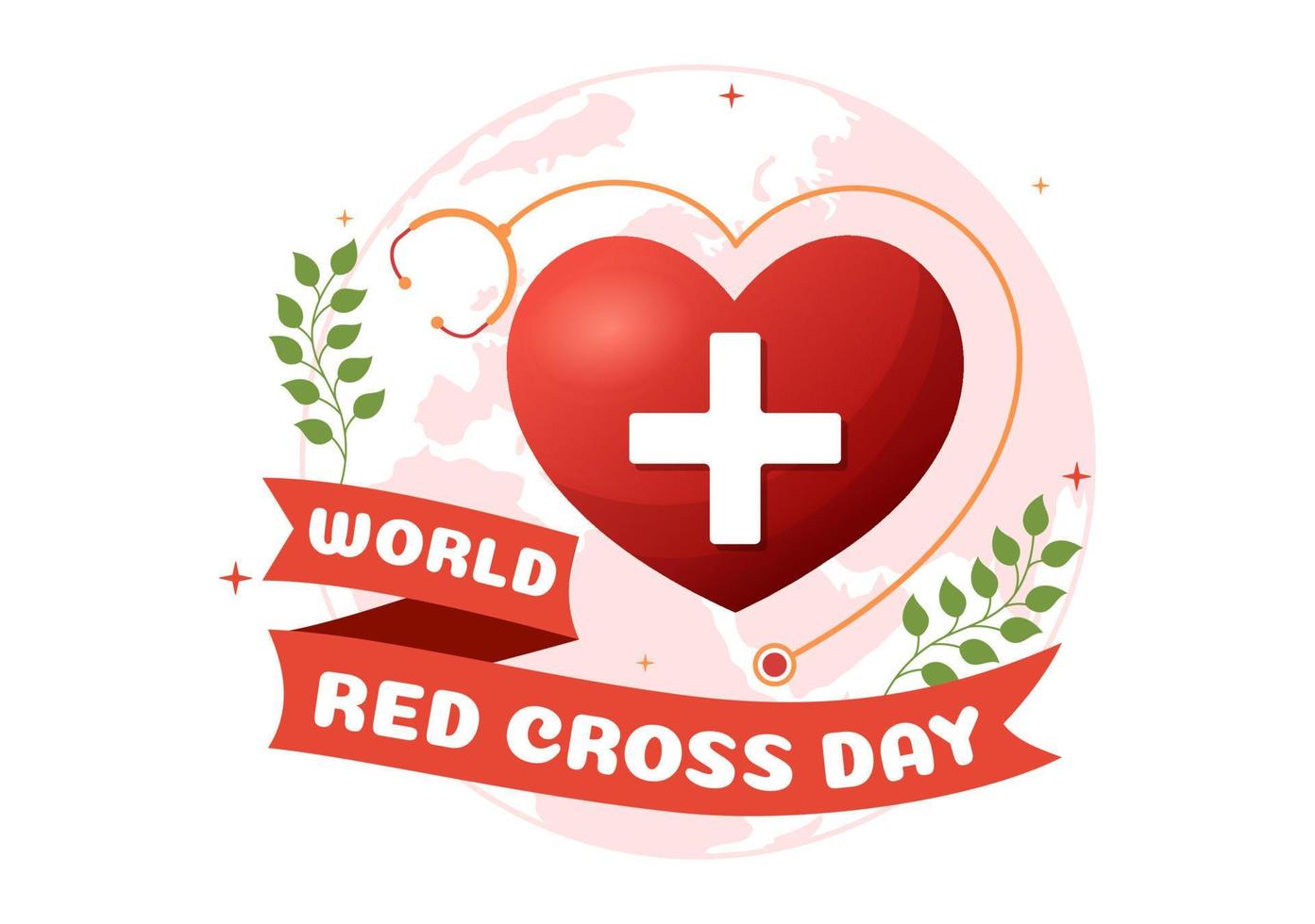 World Red Cross Day on May 8 Illustration to Medical Health and Providing Blood In Hand Drawn for Web Banner or Landing Page Templates vector