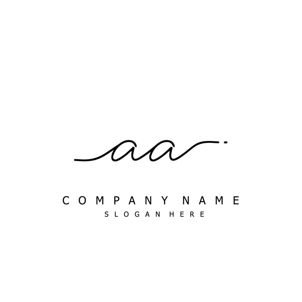 Initial AA handwriting of signature logo vector