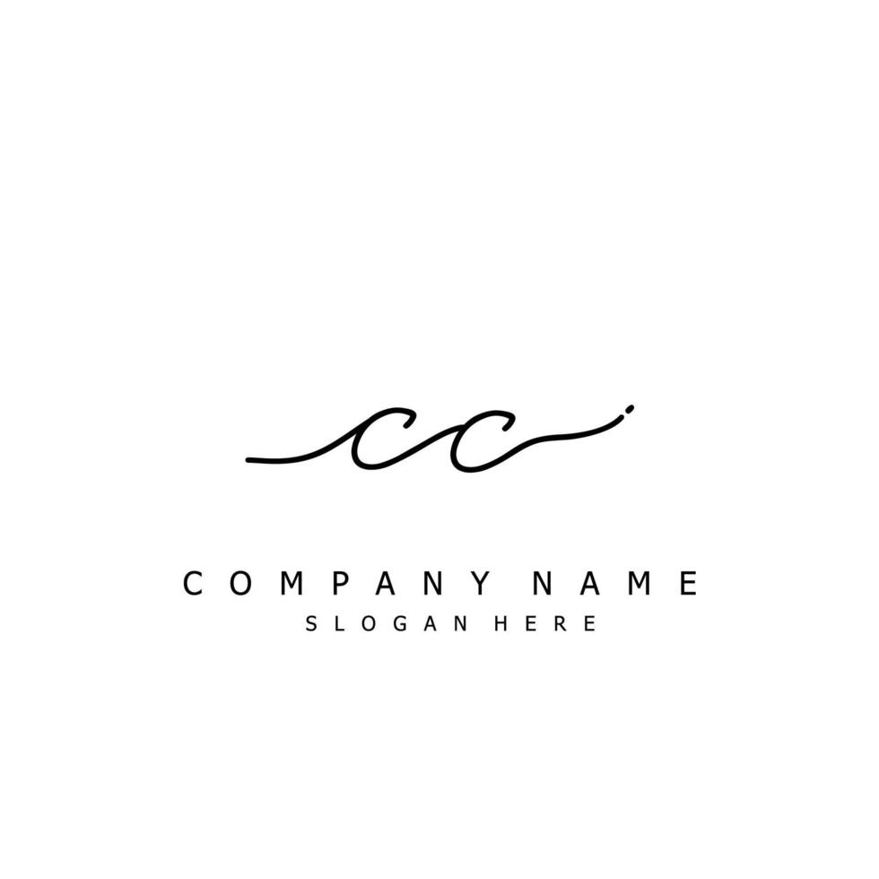 Initial CC handwriting of signature logo vector