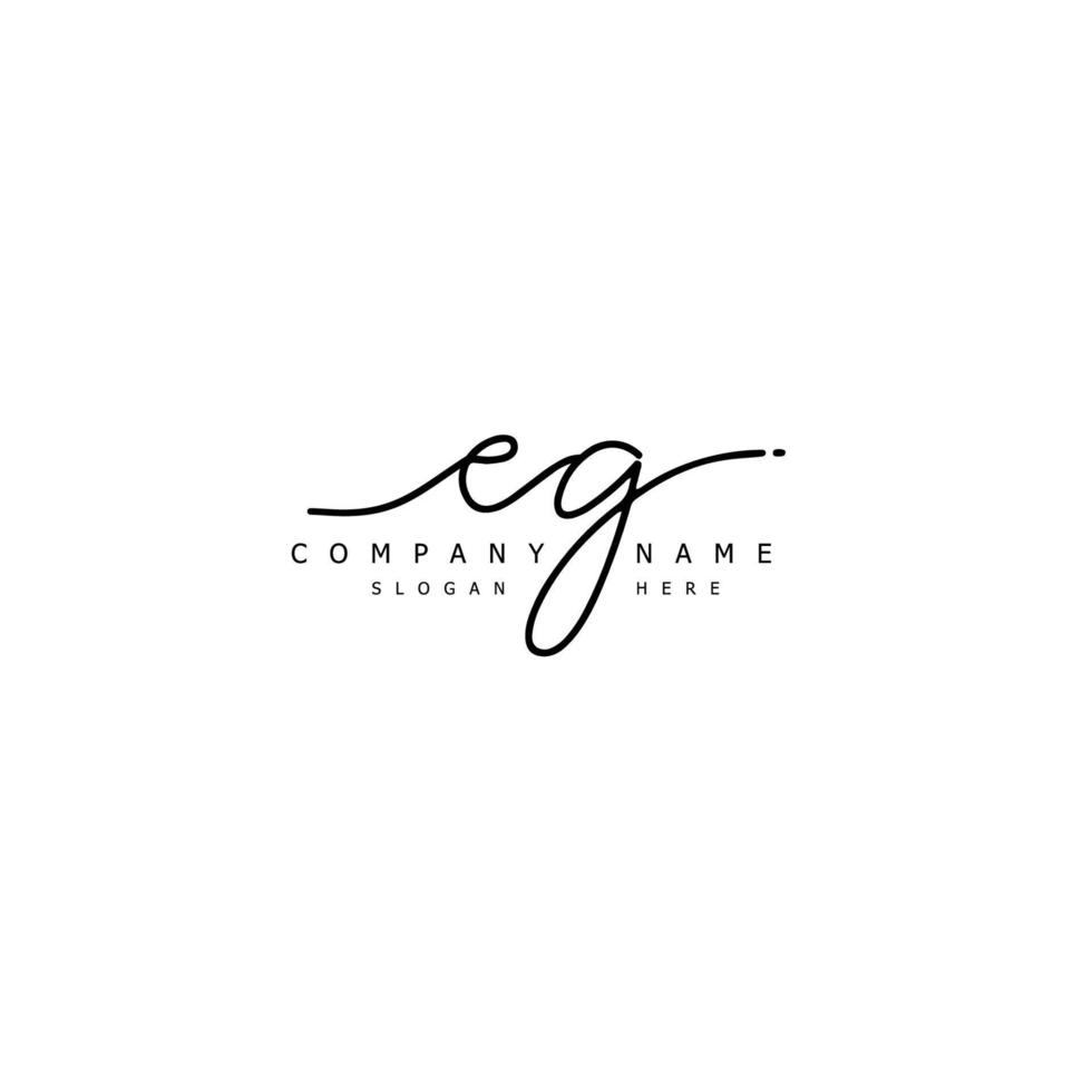 Initial EG handwriting of signature logo vector