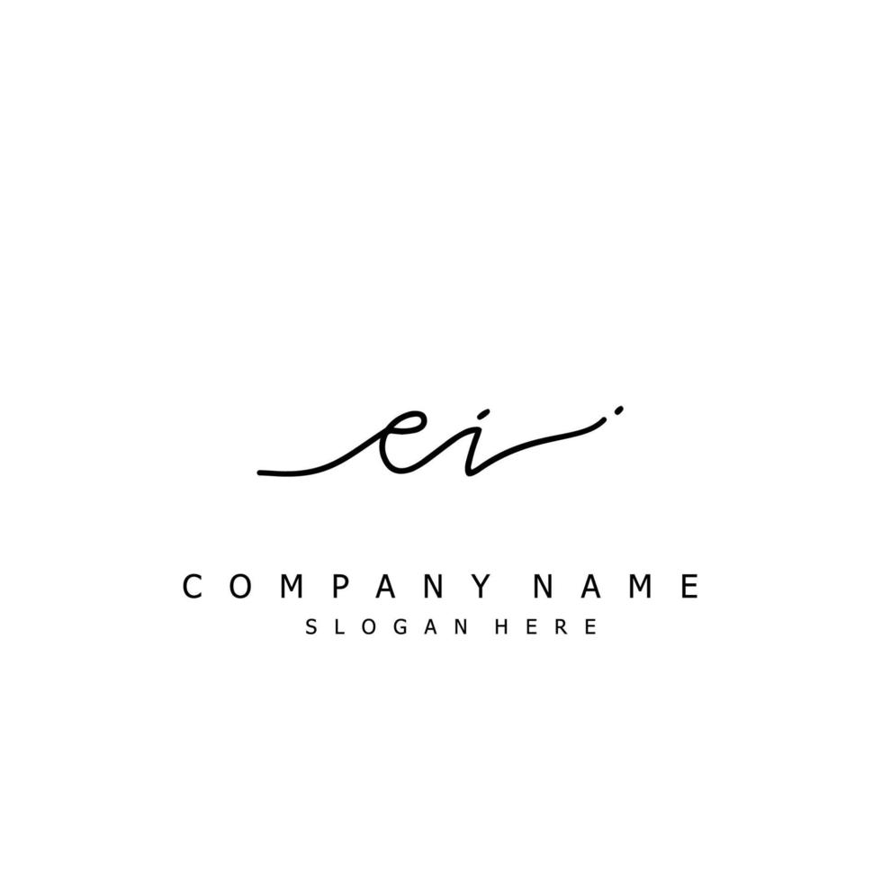 Initial EI handwriting of signature logo vector