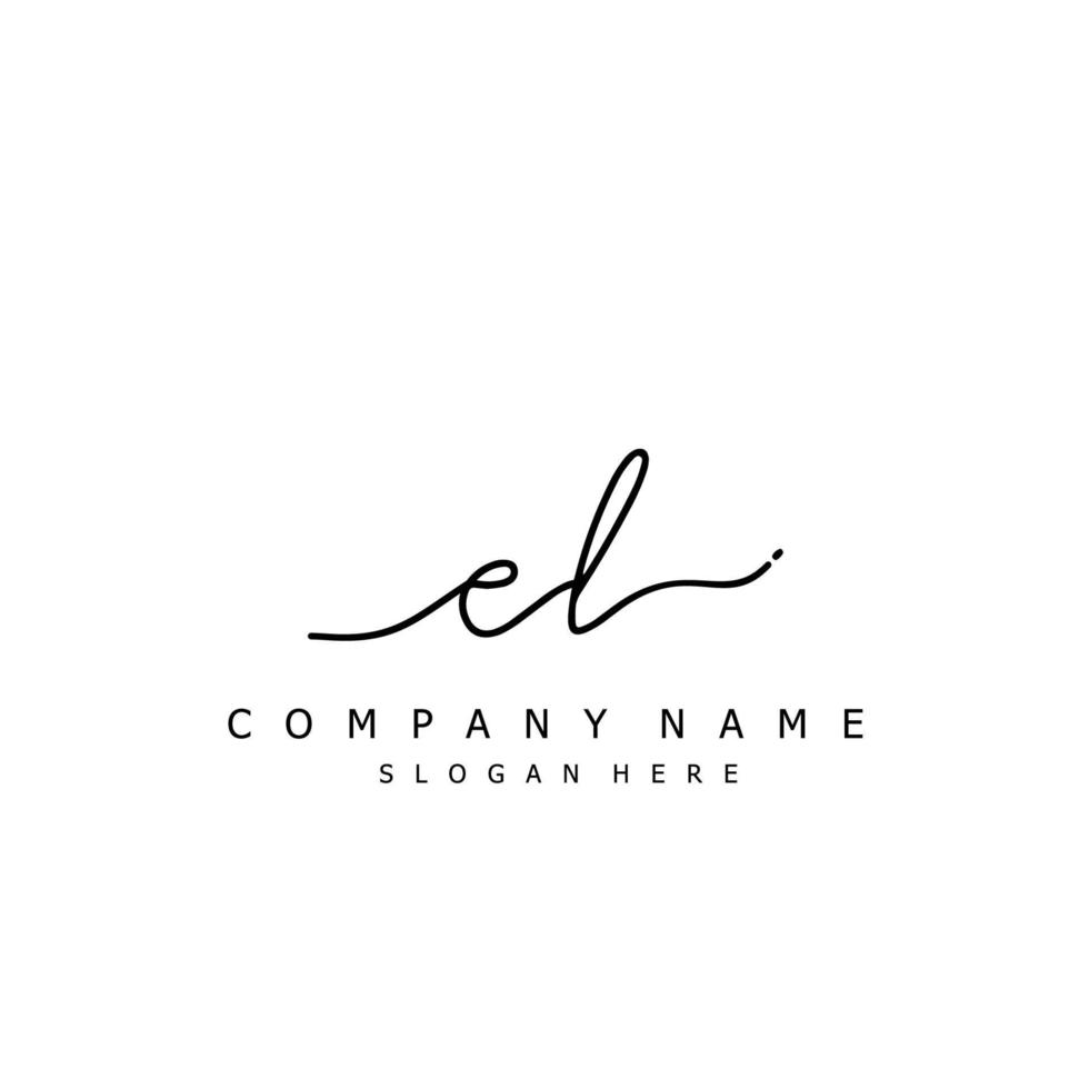 Initial EL handwriting of signature logo vector