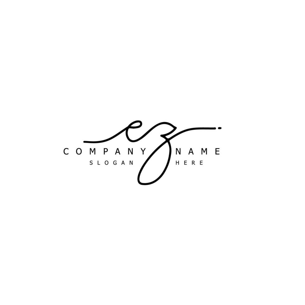 Initial EZ handwriting of signature logo vector