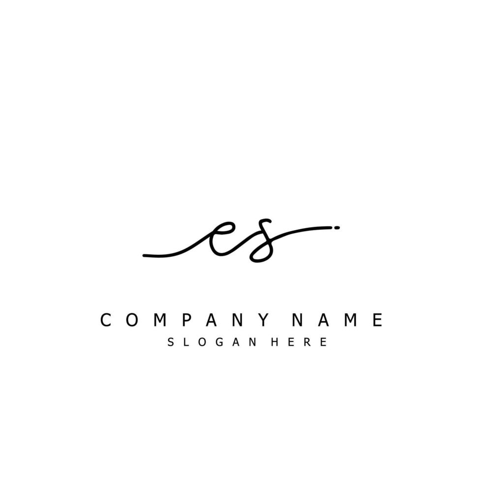 Initial ES handwriting of signature logo vector