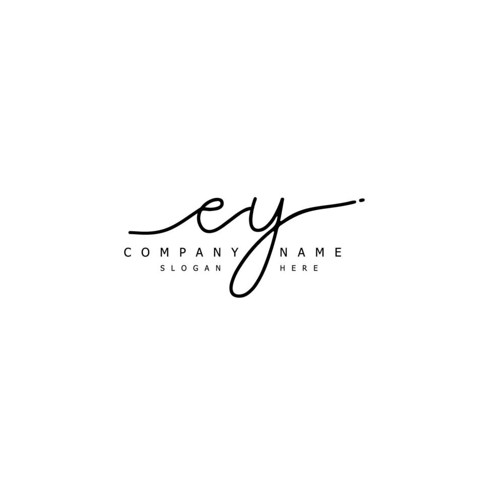 Initial EY handwriting of signature logo vector