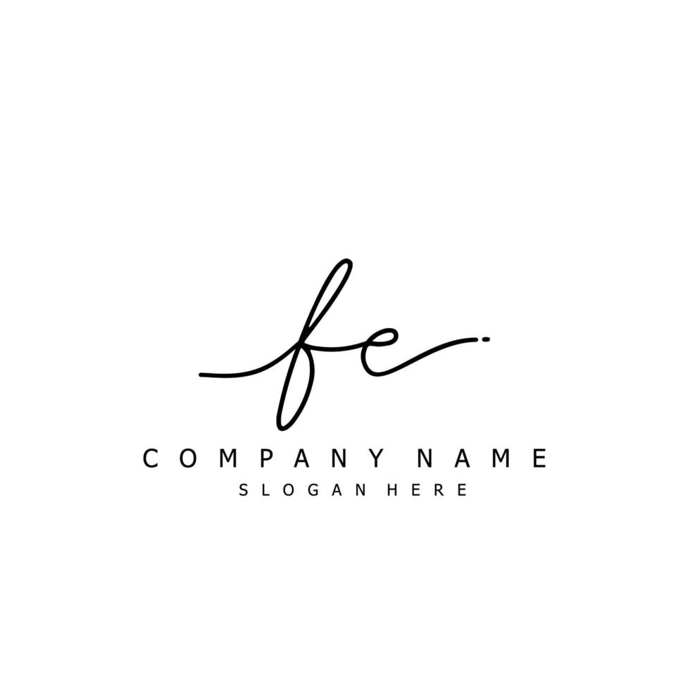 Initial FE handwriting of signature logo vector