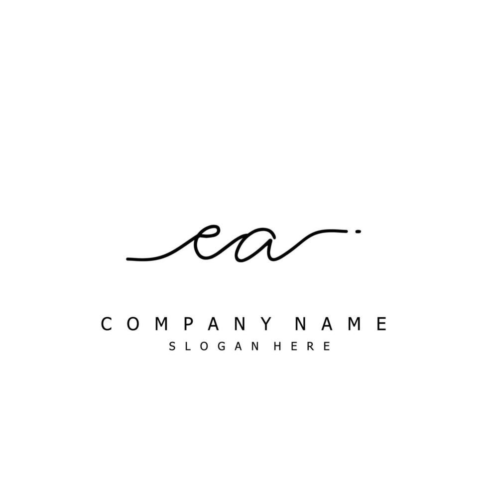 Initial EA handwriting of signature logo vector