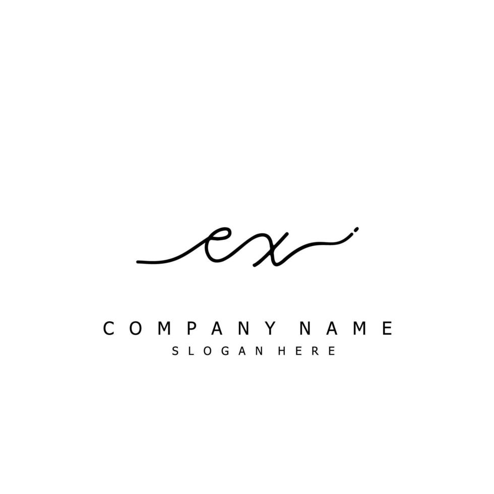 Initial EX handwriting of signature logo vector