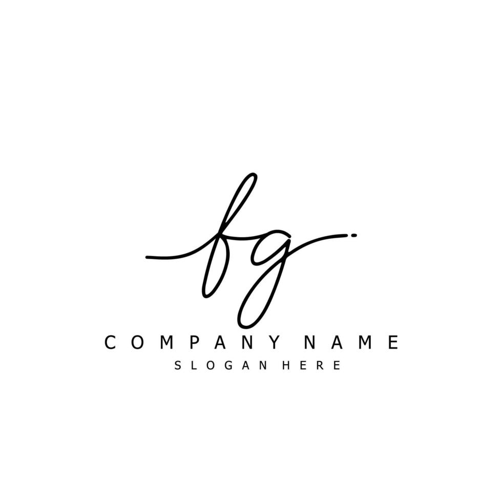 Initial FG handwriting of signature logo vector