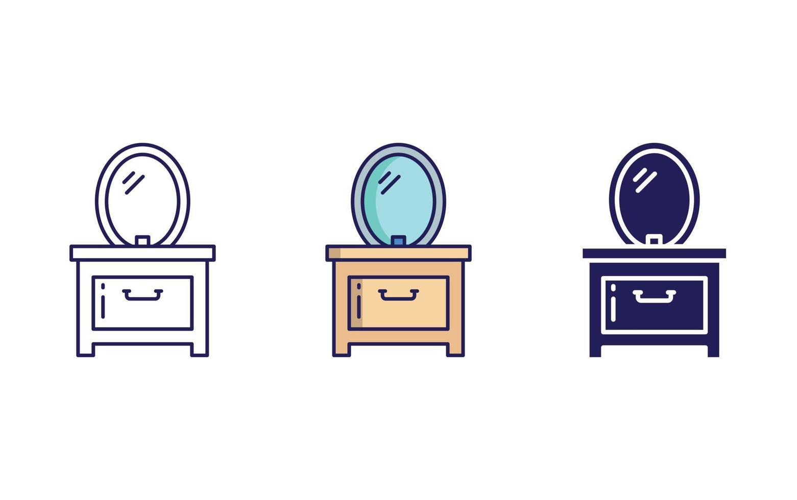 Dressing Table icon vector