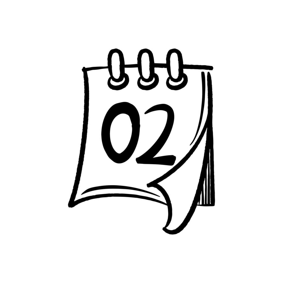 hand drawn doodle folding calendar with cartoon art style vector isolated