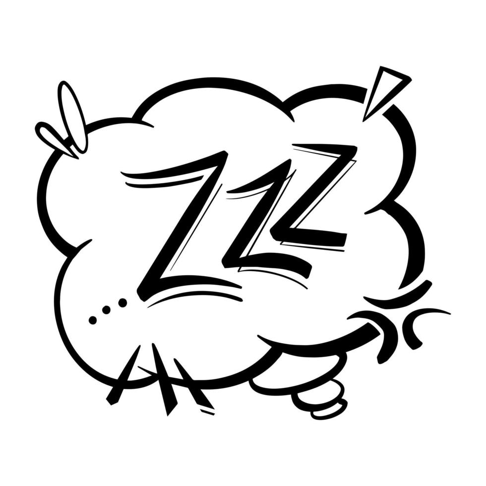 hand drawn zzz symbol for sleeping doodle illustration vector