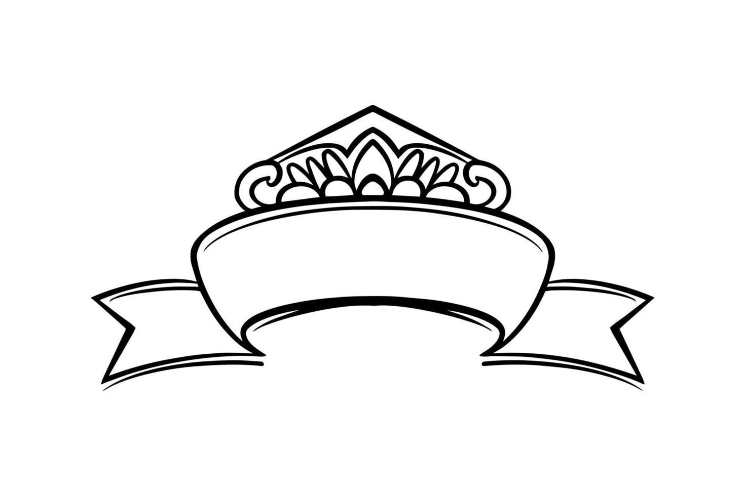 Black and White Ink Ribbons. Hand made Vector Objects for Design.