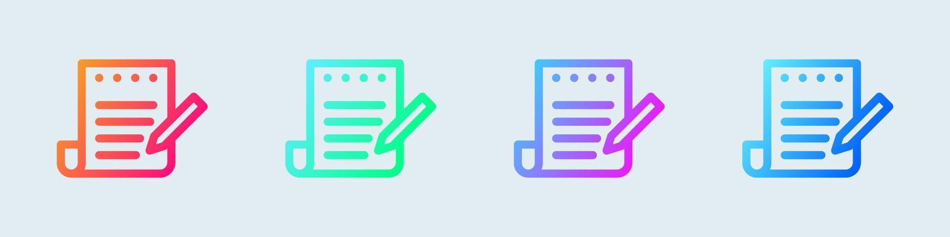 Draft line icon in gradient colors. Paper signs vector illustration.