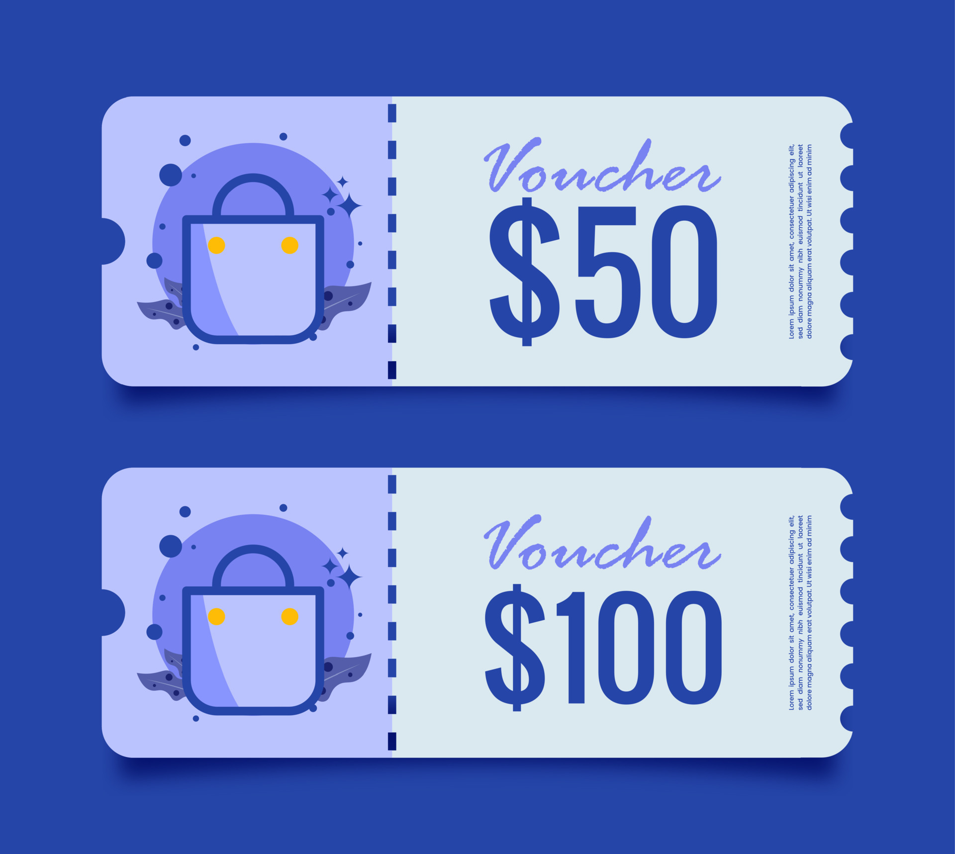 Gift voucher template for website, internet ads, social media. Coupon