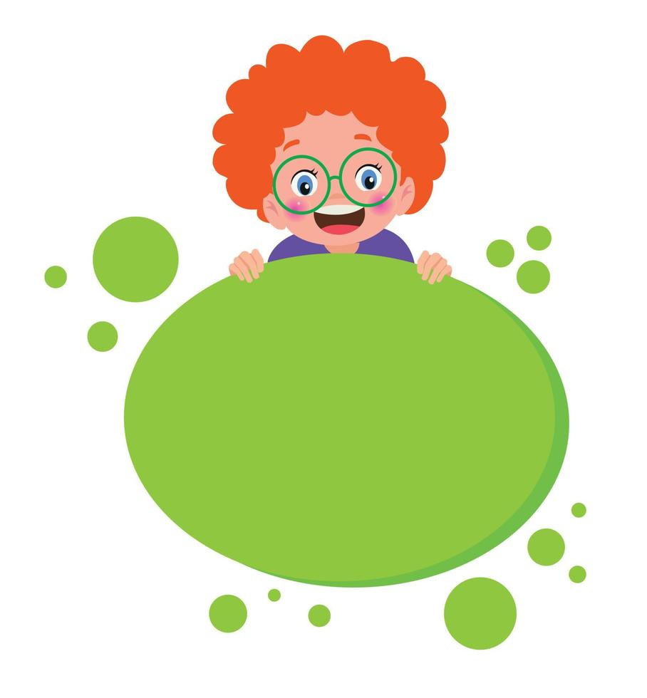 empty round text space and cute boy vector
