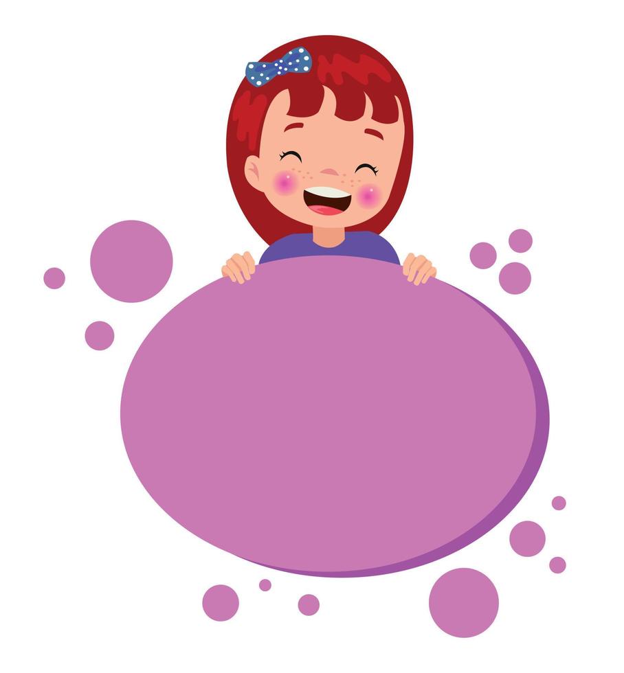 empty round text space and cute boy vector