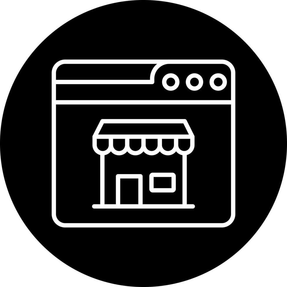 web en línea tienda vector icono