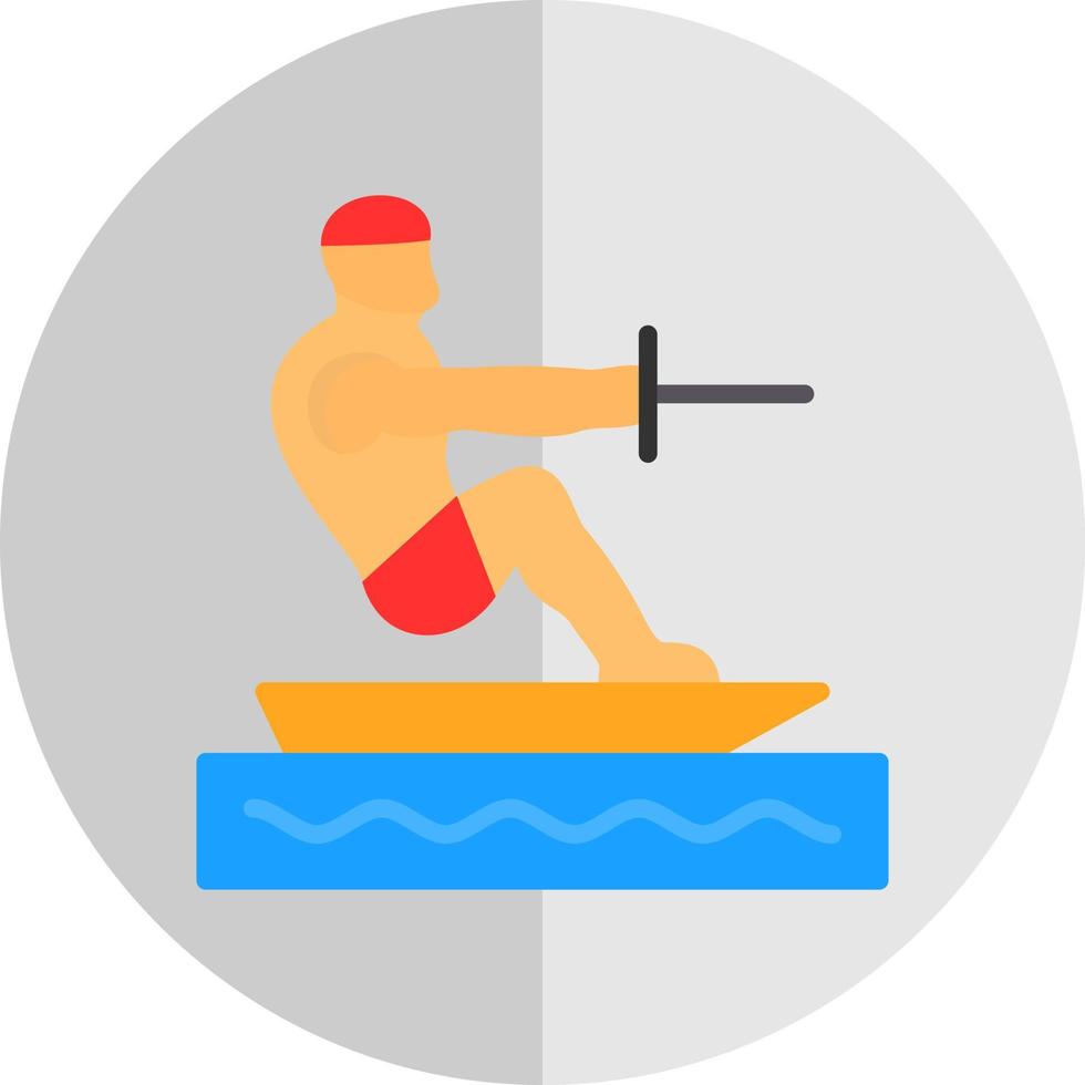 Barefoot Skiing Vector Icon Design