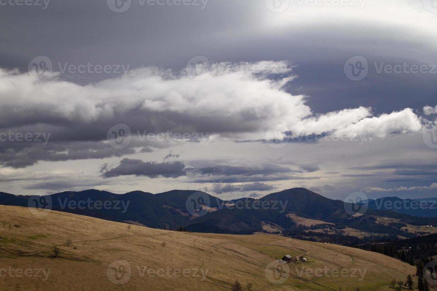 Steep mountain slope in Carpathians landscape photo