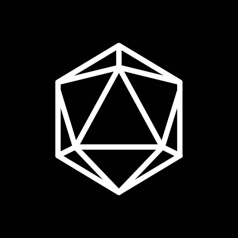 Dice D20 Vector Icon Design