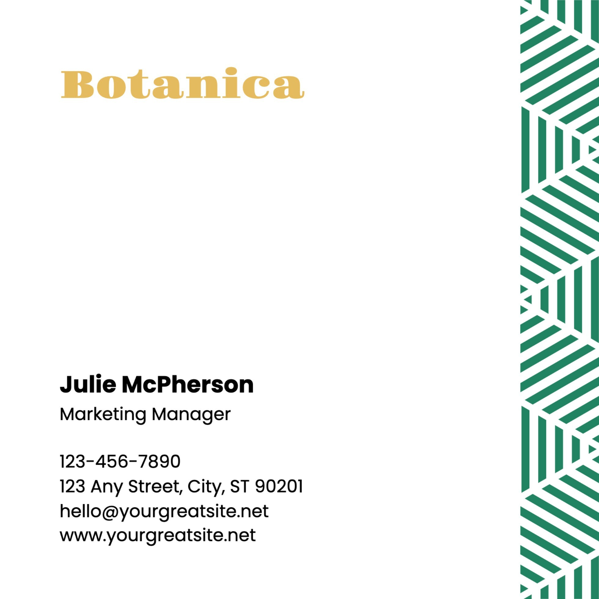 Botanic Business Card Template