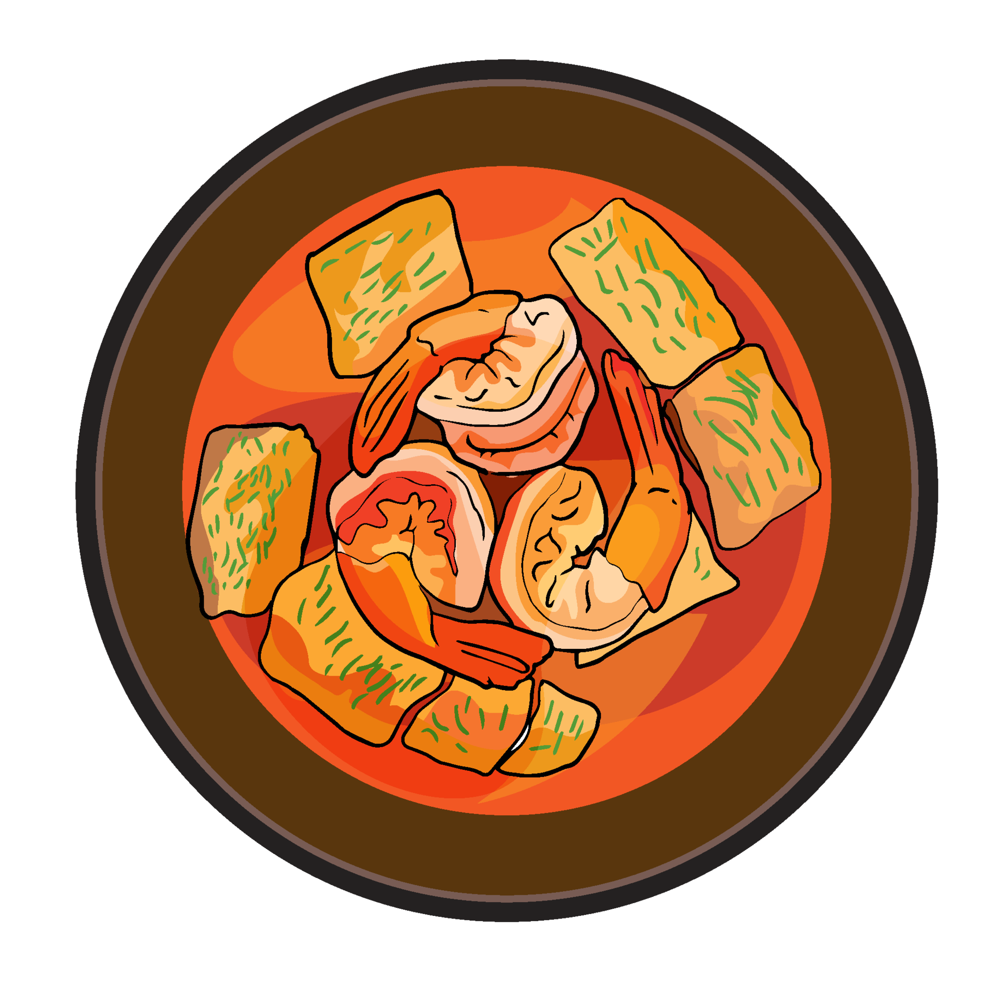Orange Curry With Fish Or Shrimp And Any Local Vegetables Available 