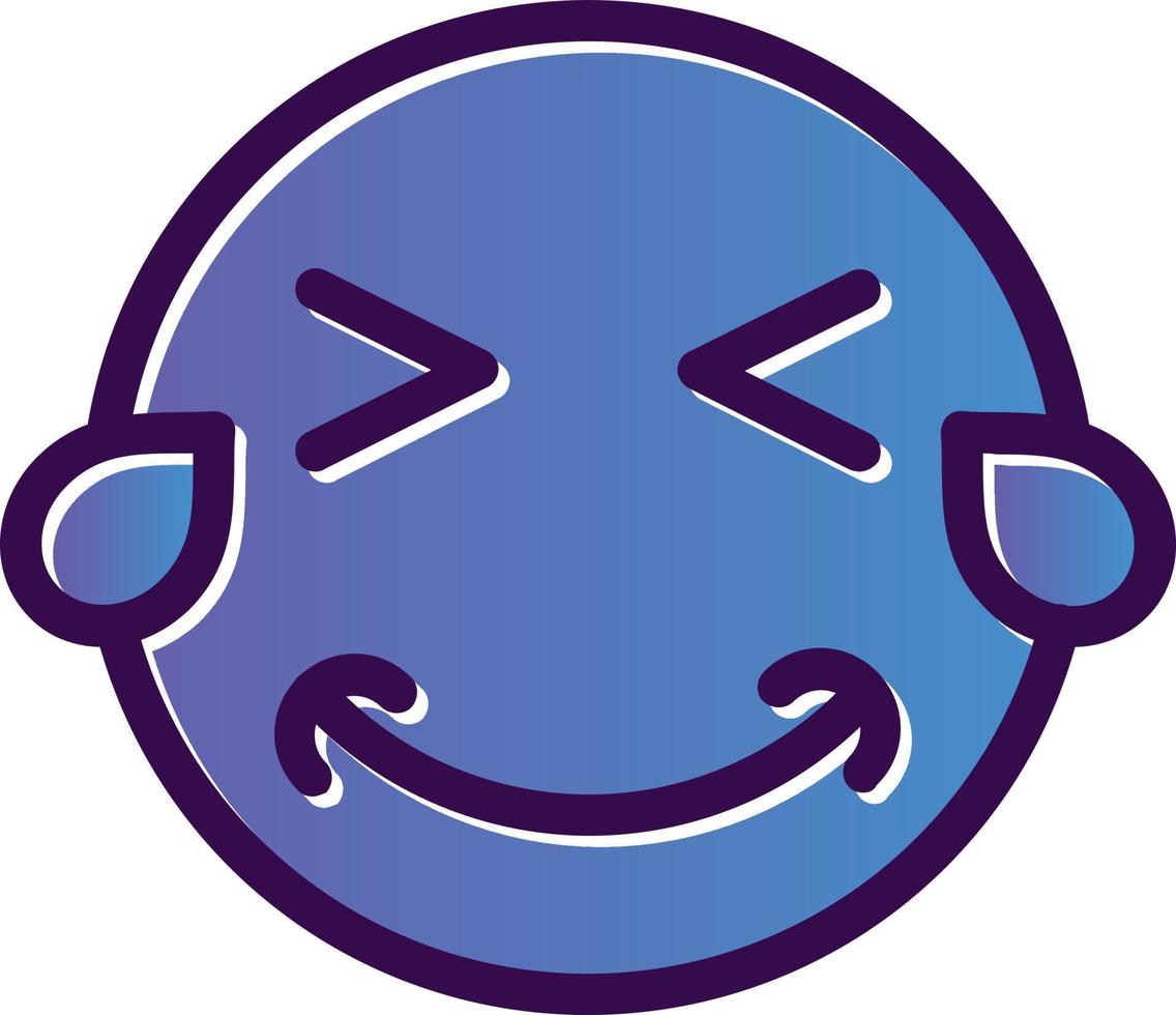 Grin Squint Tears Vector Icon Design