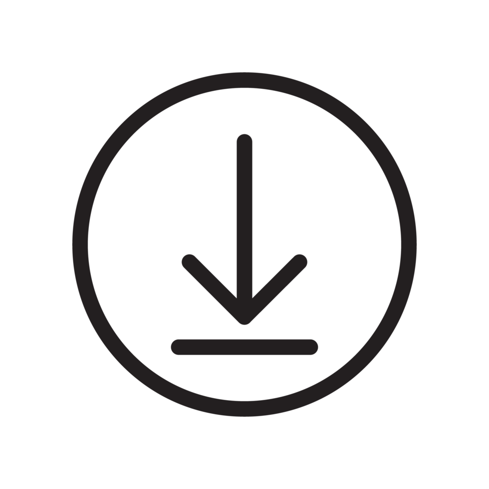 down arrow icon in circle black color png