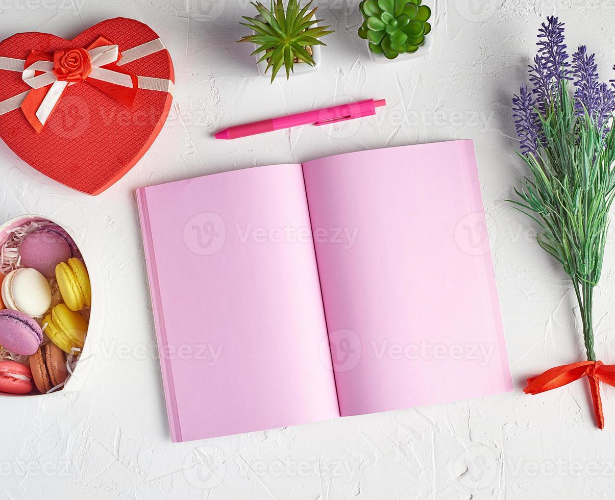 Open notebook, top view photo