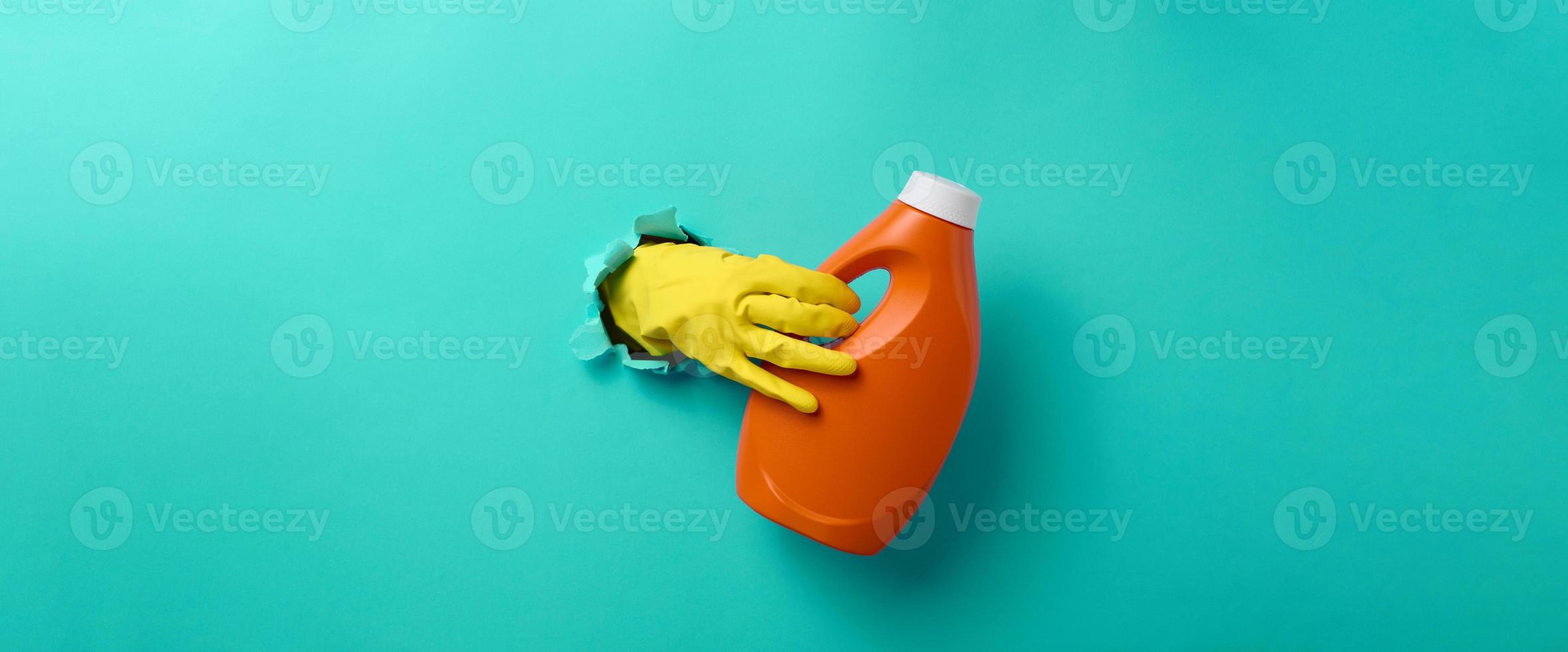 Plastic orange bottle photo