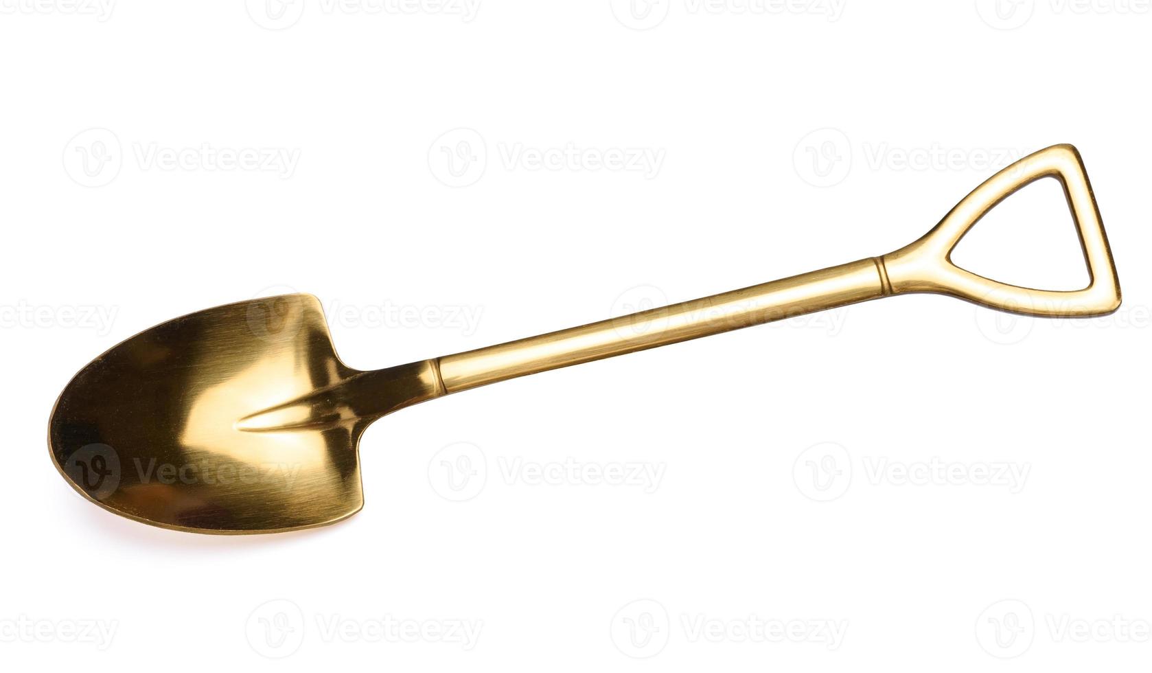 Empty metal spoon on a white isolated background photo