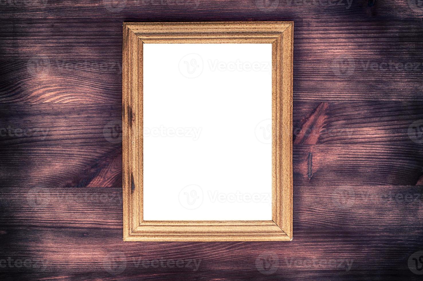 Empty wooden frame photo