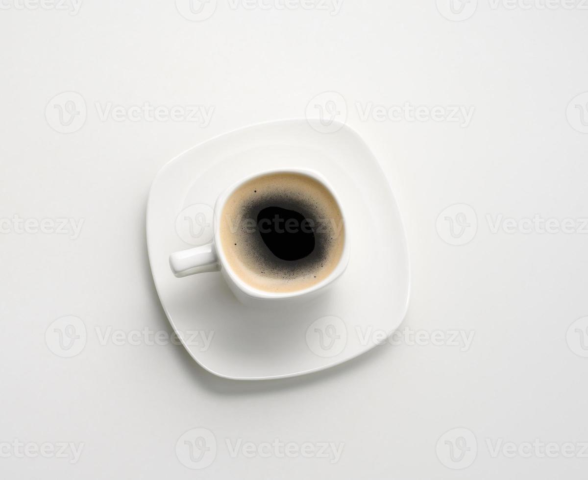 Cup of coffee, top view photo