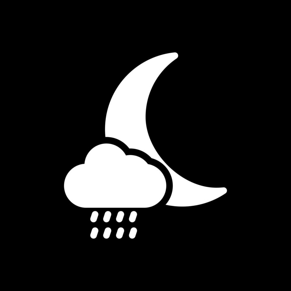 Cloud Moon Rain Vector Icon Design