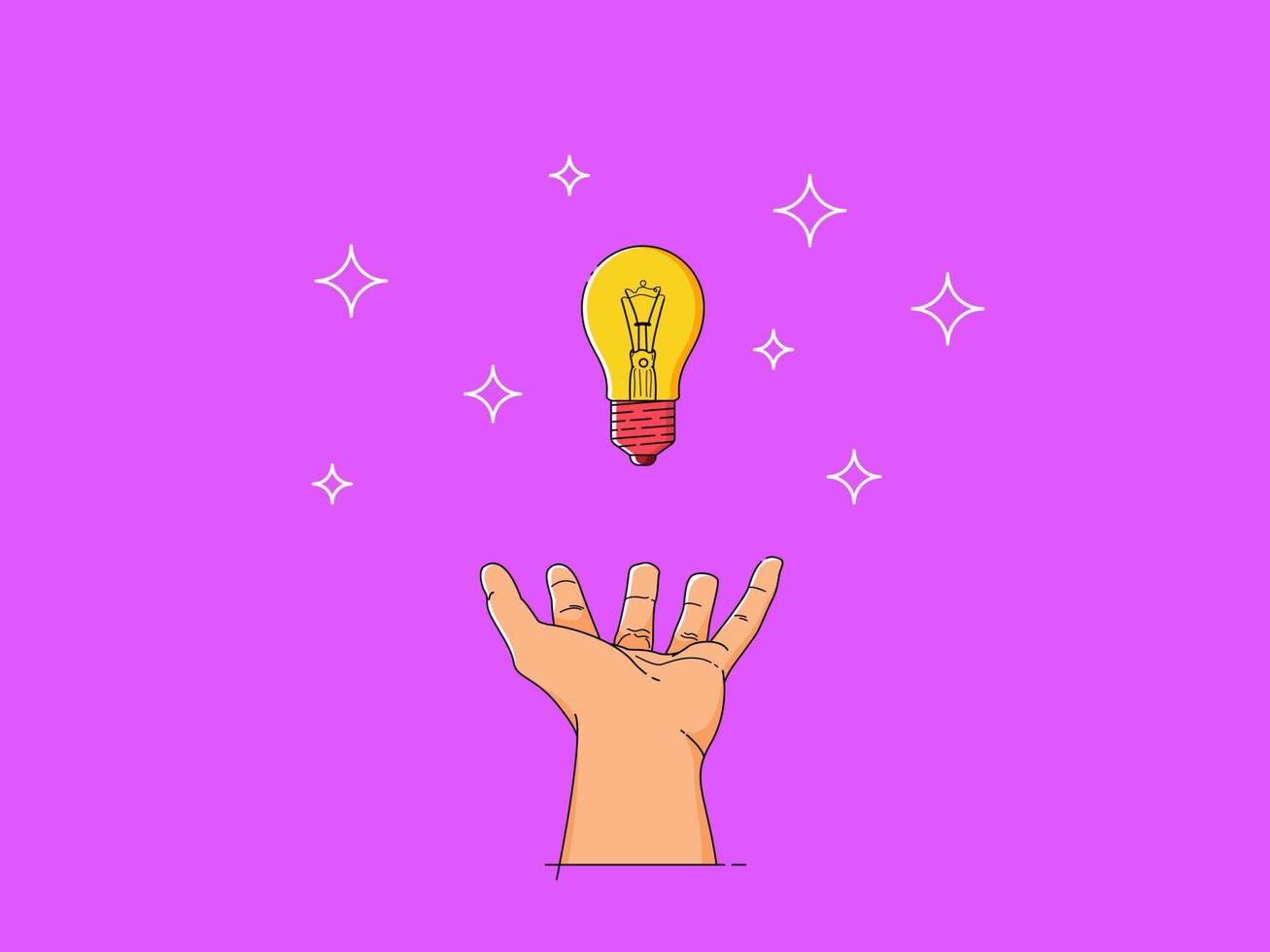 catching a bright light bulbs, have an idea to share vector