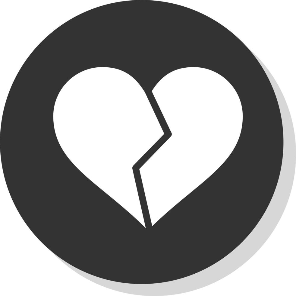 diseño de icono de vector de corazón roto