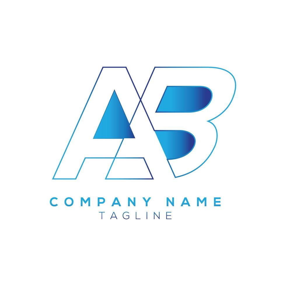 Unique AB letter modern logo design logotype icon template Vector
