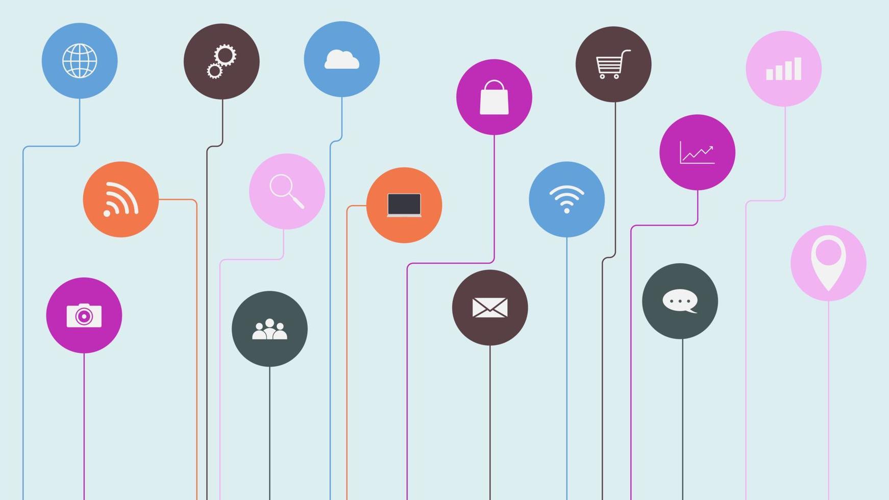 Internet network connection with social media communication concept. Vector illustration.