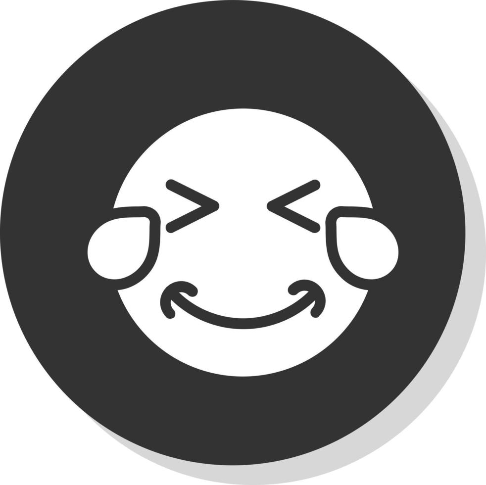 Grin Squint Tears Vector Icon Design