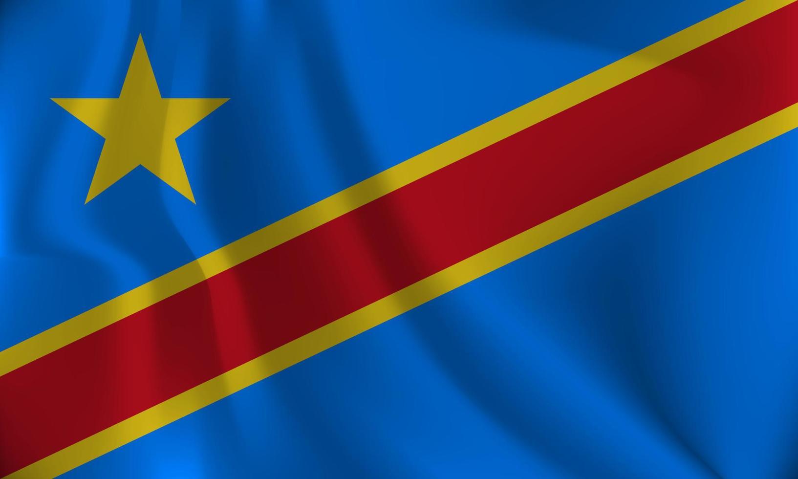 bandera de democrático república de el congo, con un ondulado efecto debido a el viento. vector