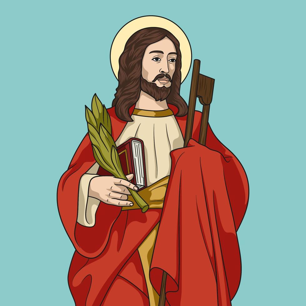 Saint James the Less Apostle Colored Vector Illustration