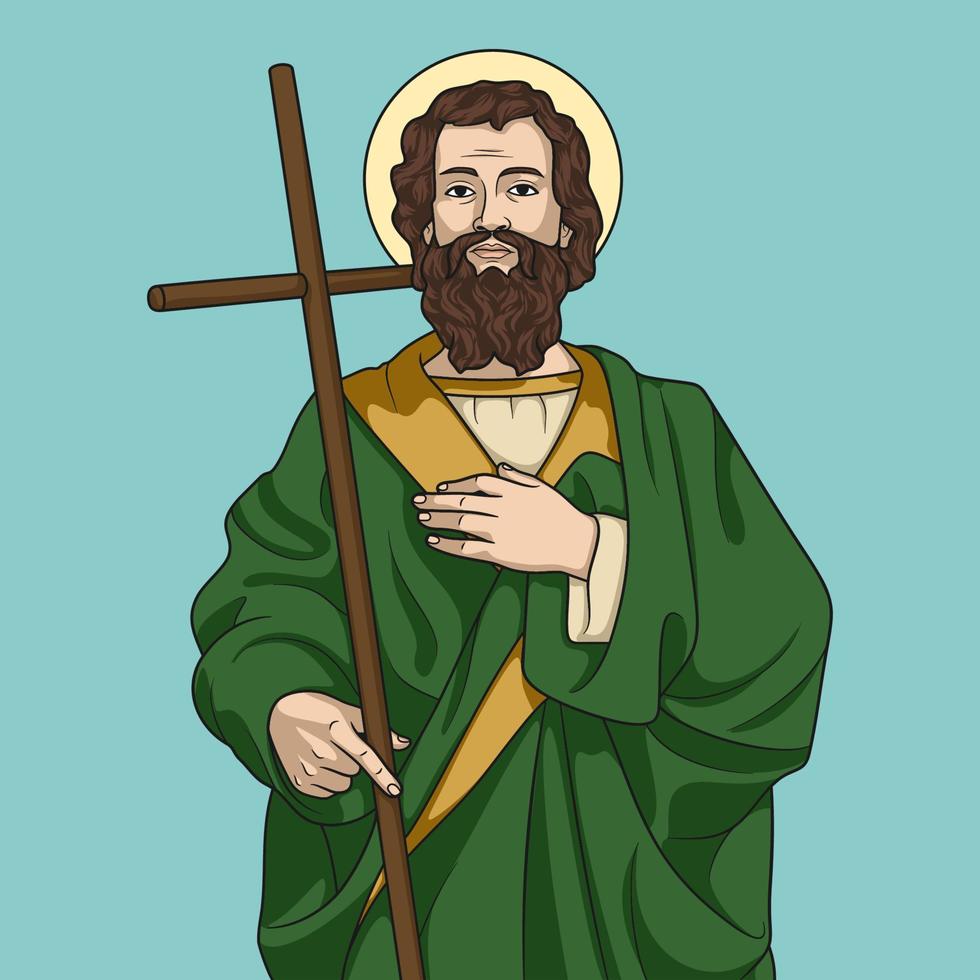 Santo Felipe el apóstol de colores vector ilustración