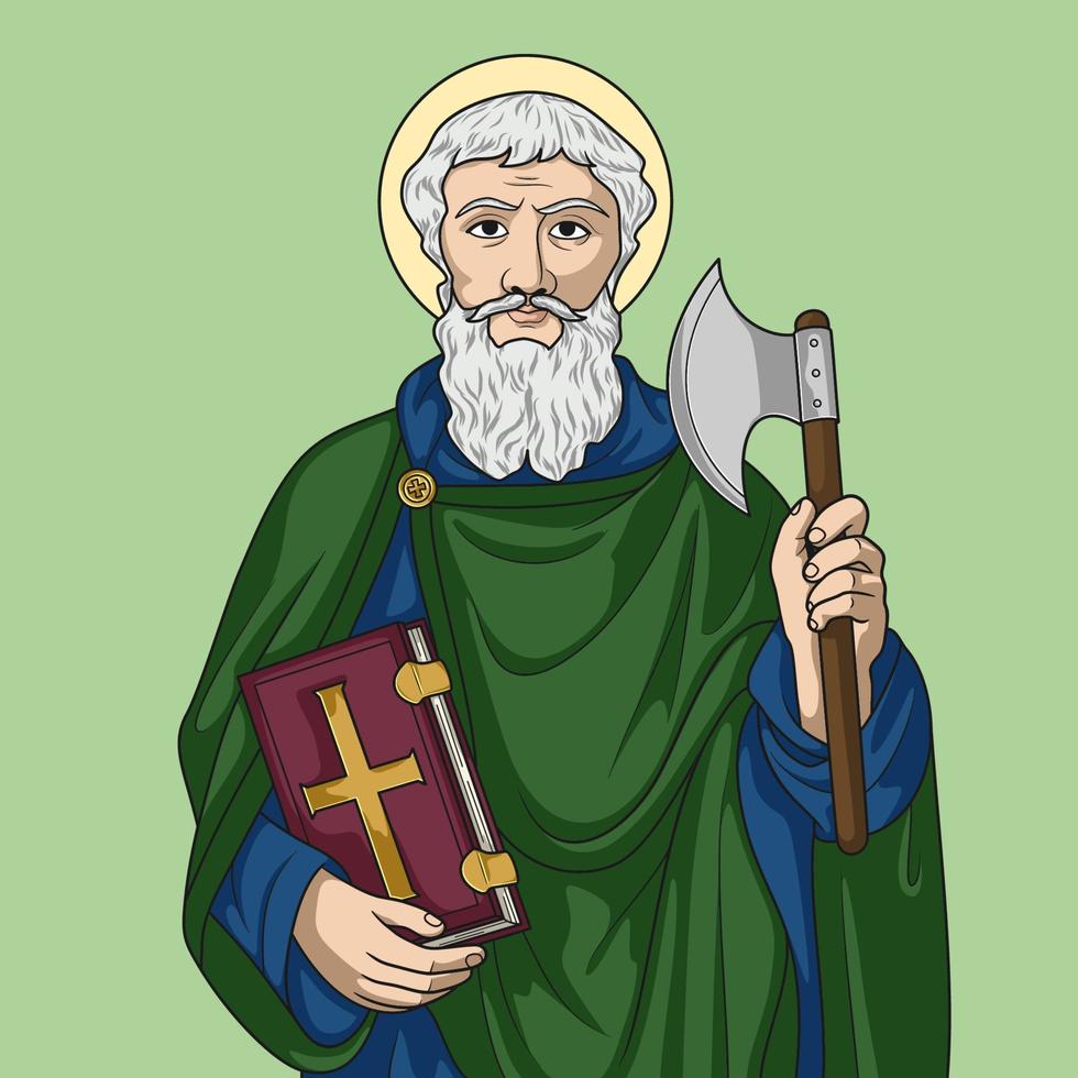 Santo Matías apóstol de colores vector ilustración