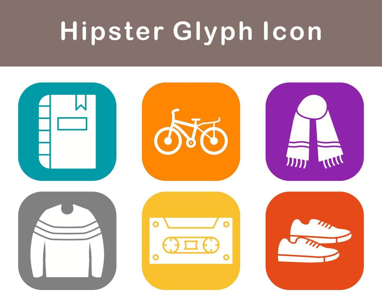 hipster vector icono conjunto