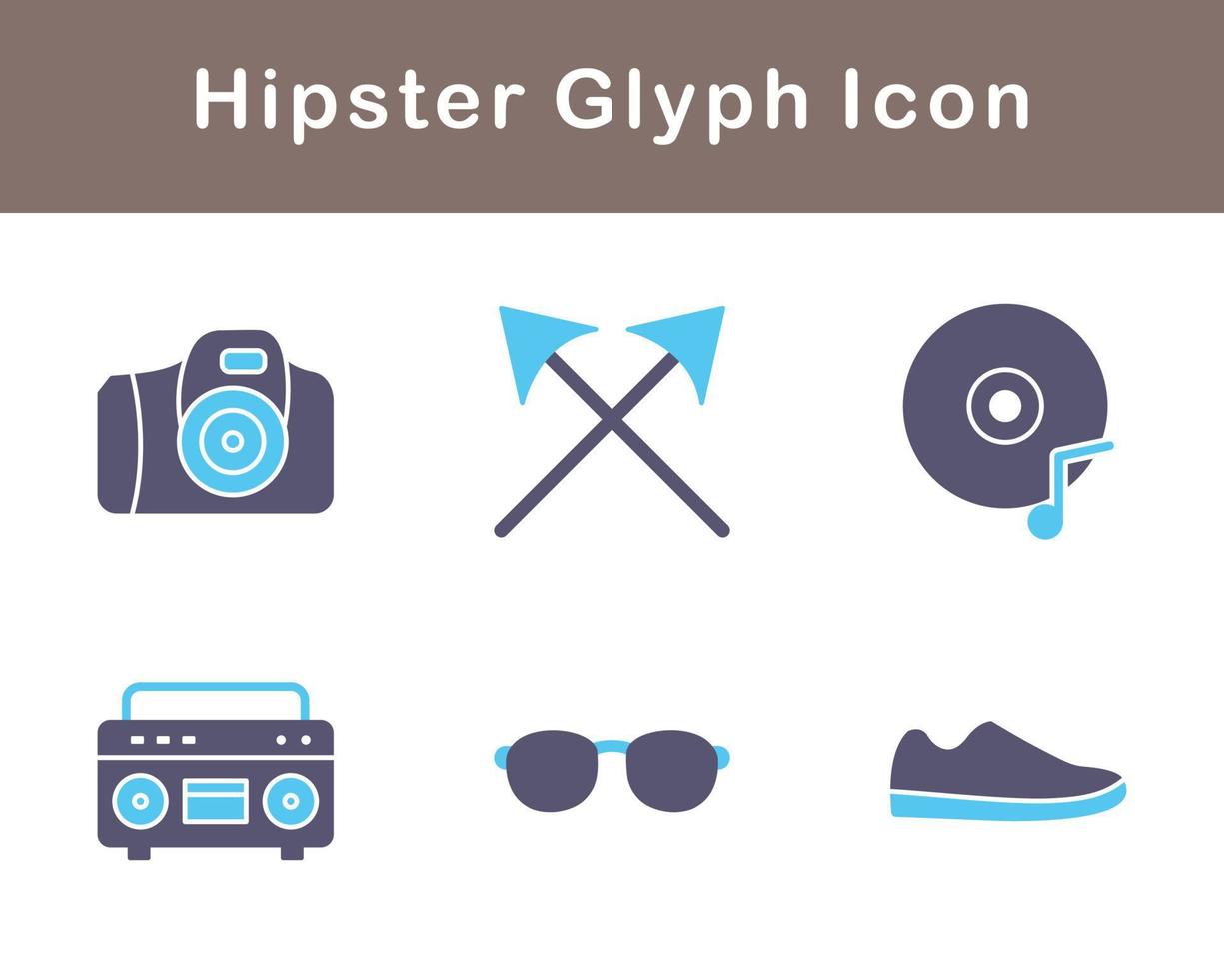 hipster vector icono conjunto