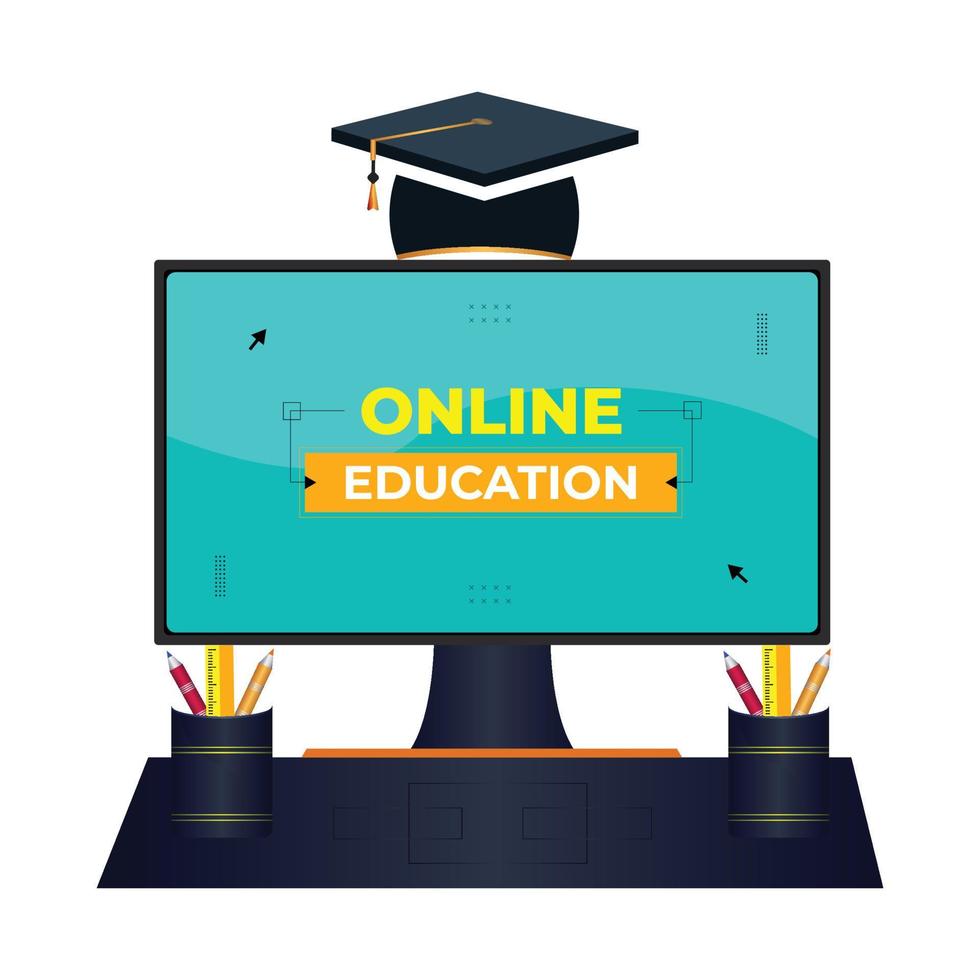 Online courses and trainings, Webinar, Distance education, Knowledge, Mobile learning App and E-learning. Vector illustration for poster, banner, presentation